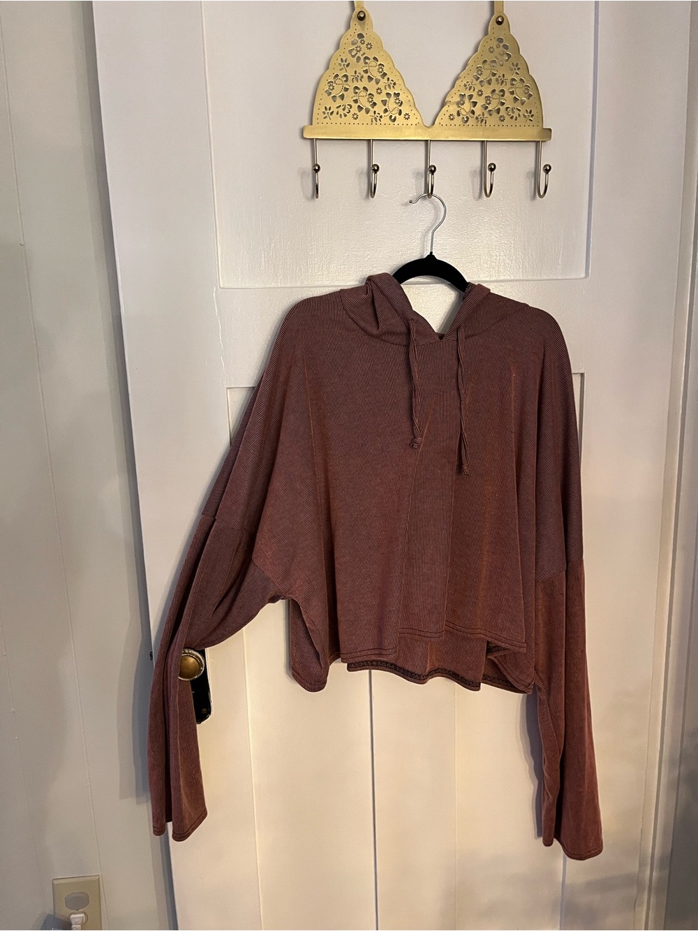 Nasty Gal Cropped Hoodie in Mauve